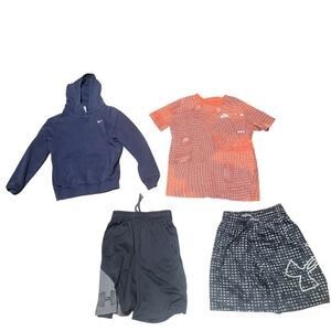 Nike Hoodie and T-Shirt with Under Armour Shorts